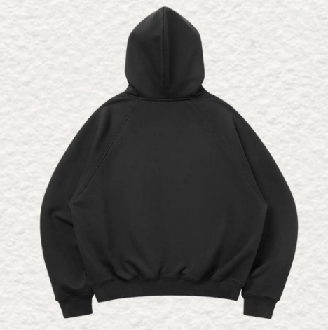 Thewiz Brand Foam Letter Printed Hoodies - Black