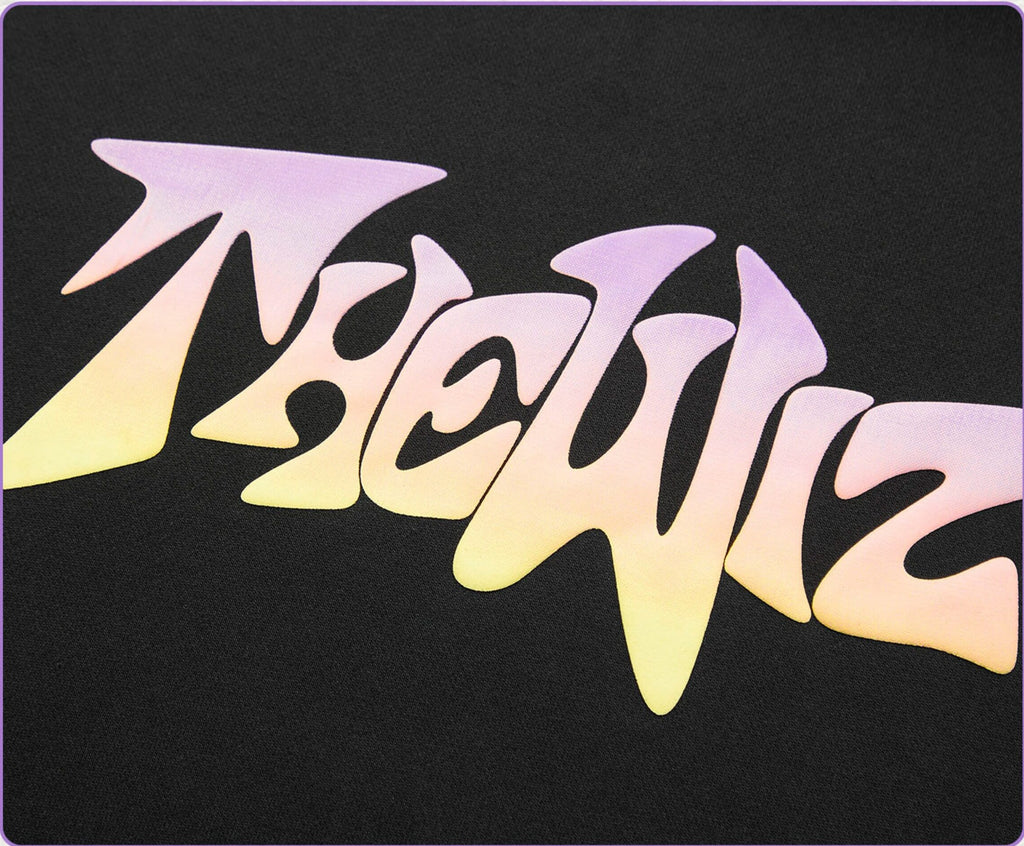 THEWIZ Gradient Letter Foam Printed hoodies