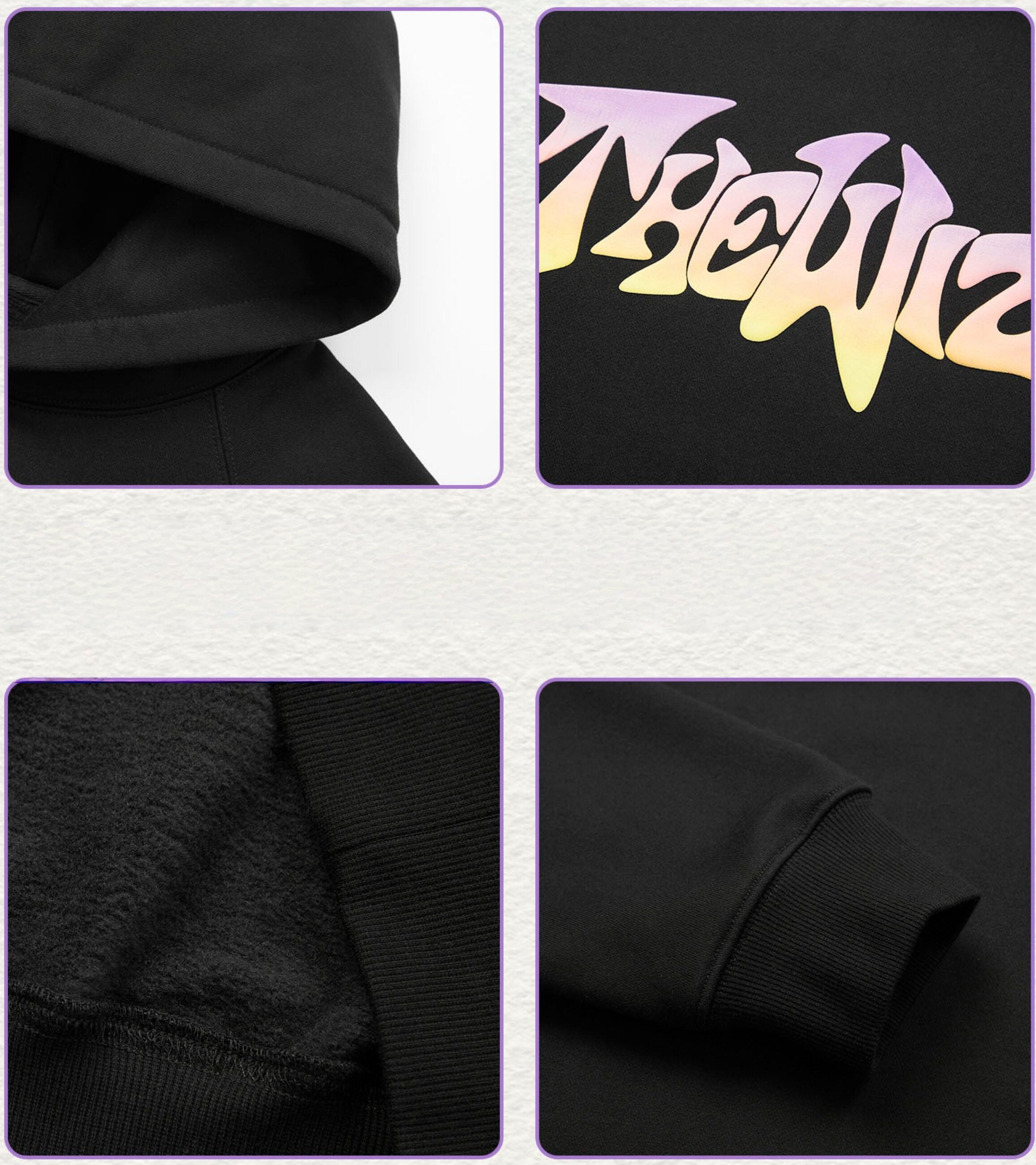 THEWIZ Gradient Letter Foam Printed hoodies