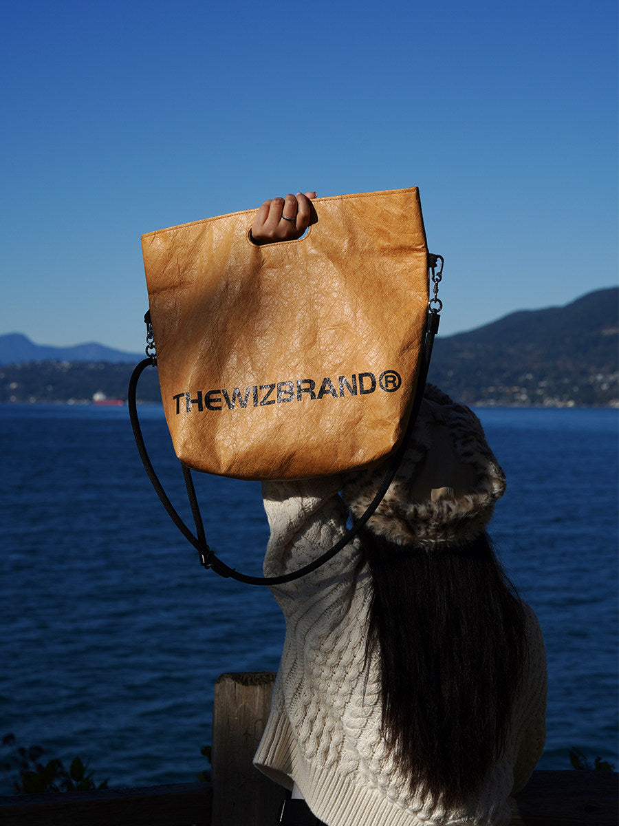 THEWIZ Brand LOGO Cowhide Paper Tote Bag
