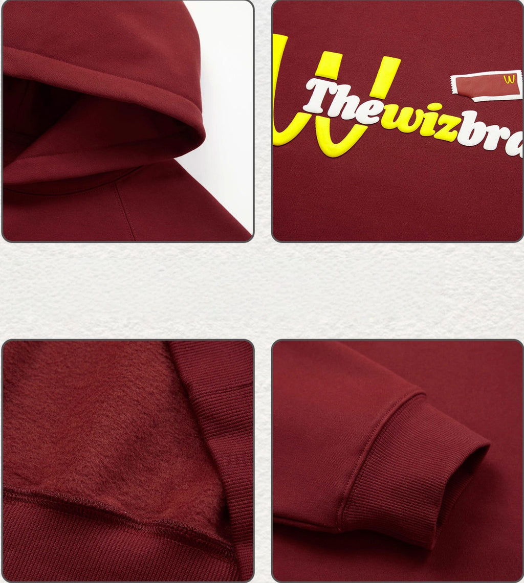 THEWIZ Brand Foam Letter Printed Hoodies