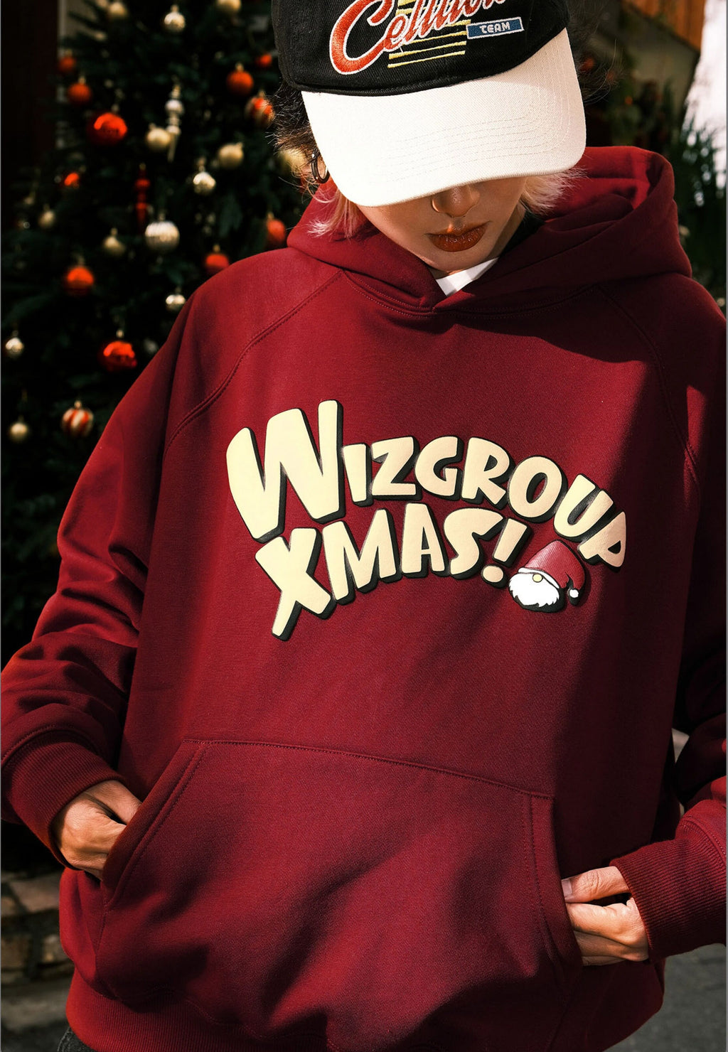 Christmas Foam Letter Printed Hoodies