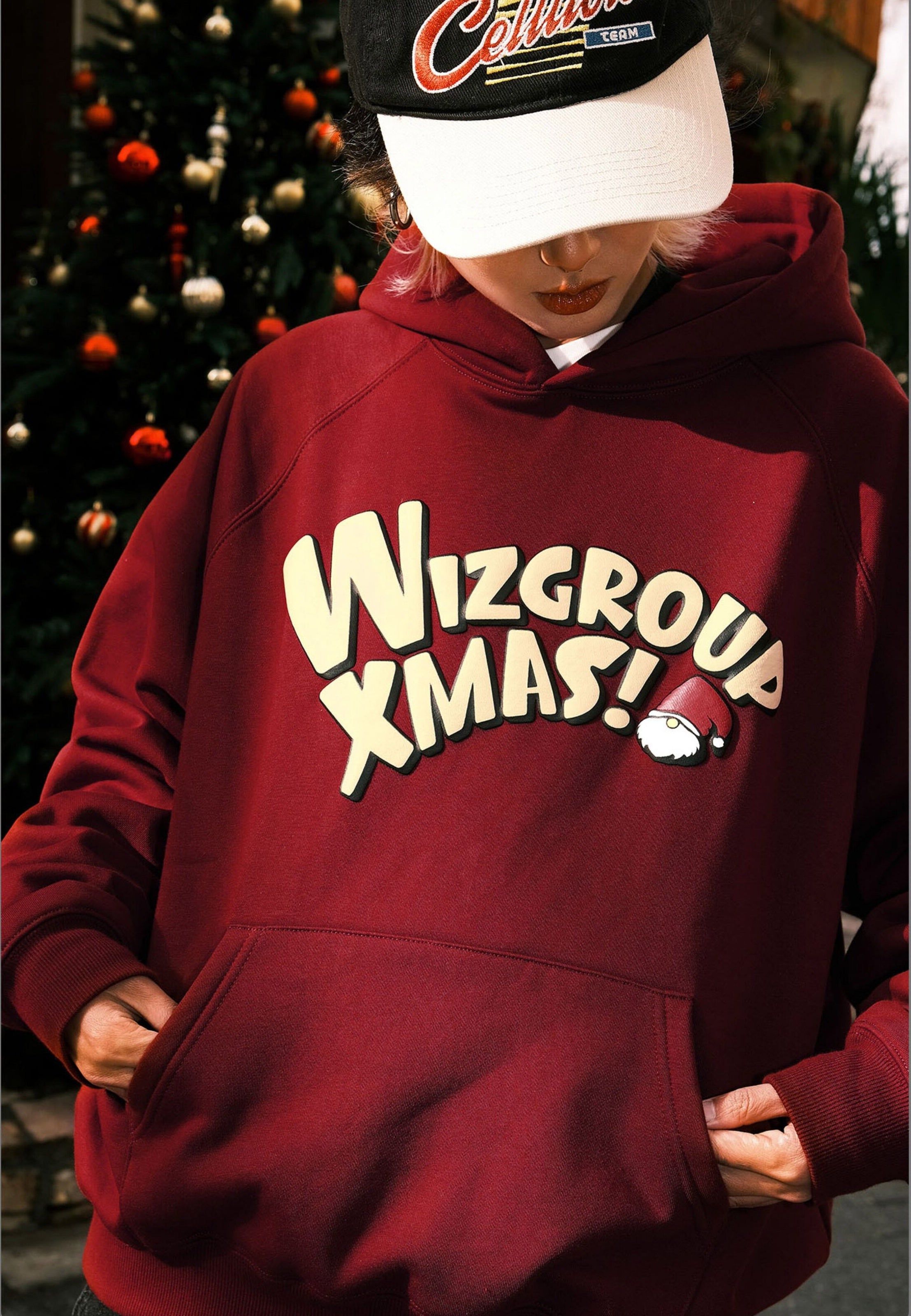 Christmas Foam Letter Printed Hoodies