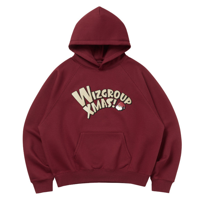 Christmas Foam Letter Printed Hoodies