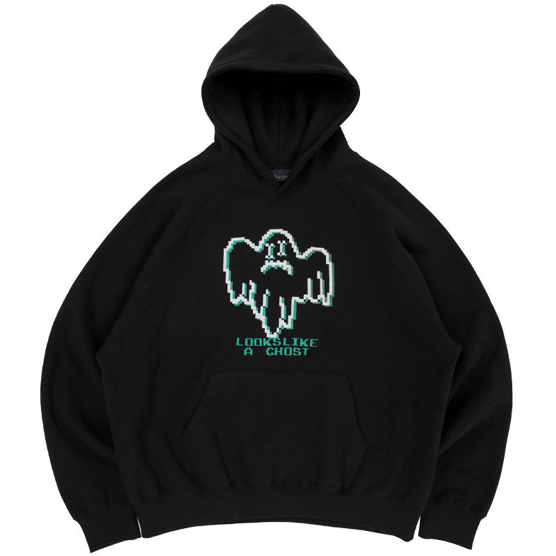 LOOKS LIKE A CHOST Embroidered Thick Hoodies - Black