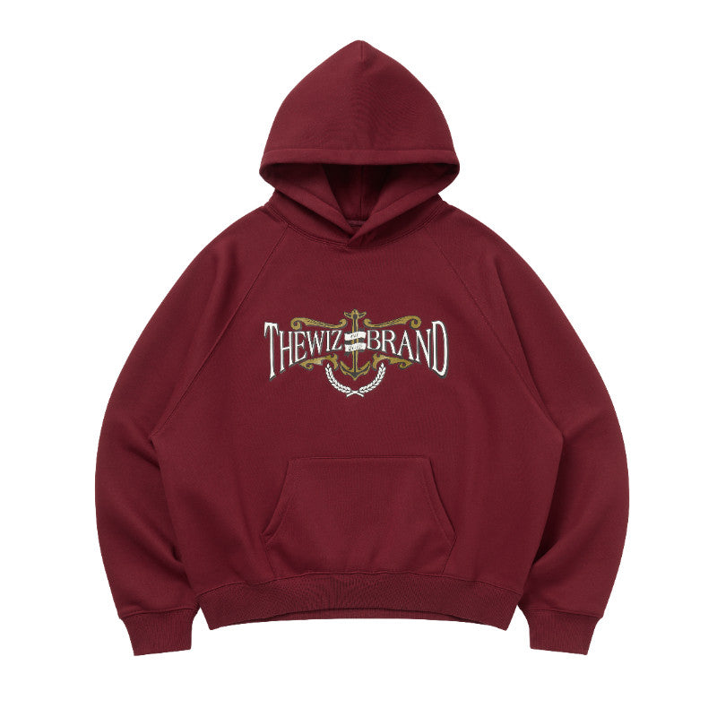 Boat Anchor Print Loose Fit Hoodies