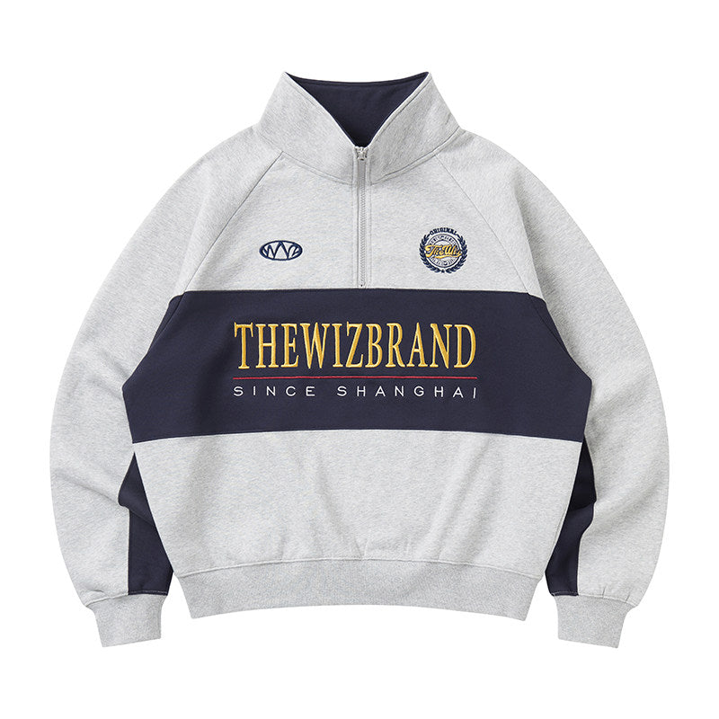 Retro Half Zip Embroidered THEWIZ Brand Pullover