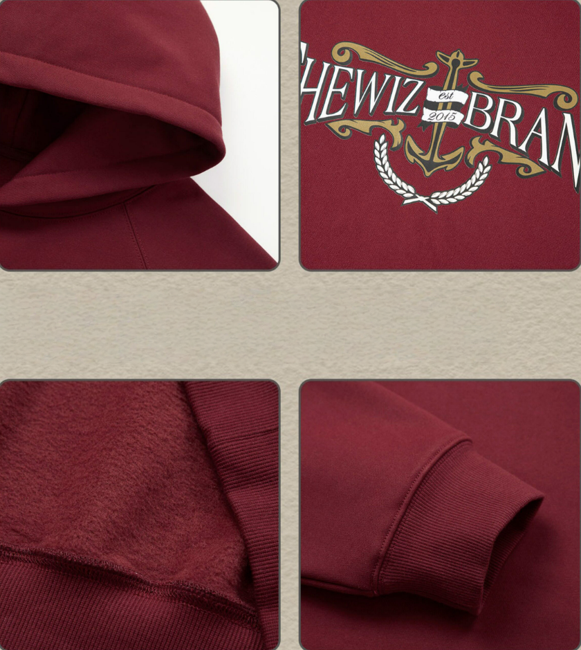 Boat Anchor Print Loose Fit Hoodies