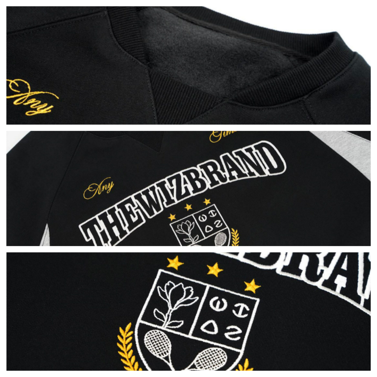 Sporty Color-blocked Embroidered Fleece Pullover