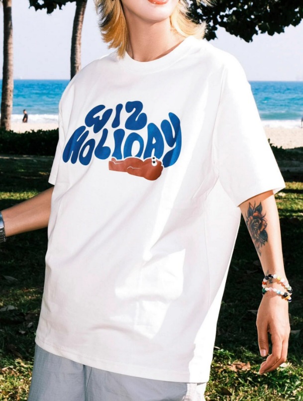 WIZ Holiday Print Short Sleeve T-shirt - White
