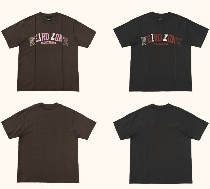 Wired Zone Print Round Neck Short Sleeve T-shirt - Black