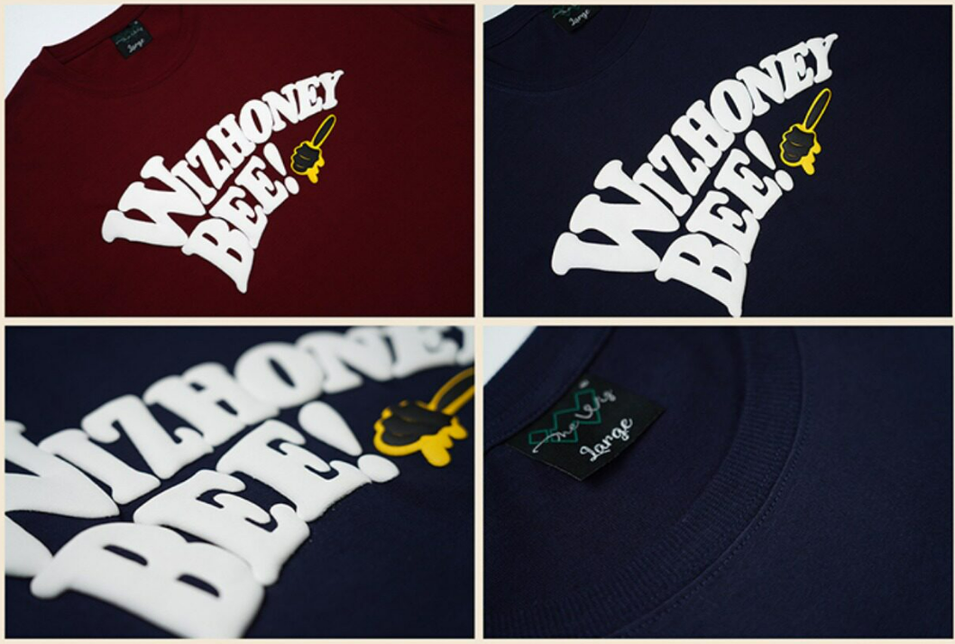 WIZ HONEY BEE Print Short Sleeve T-shirt - Navy